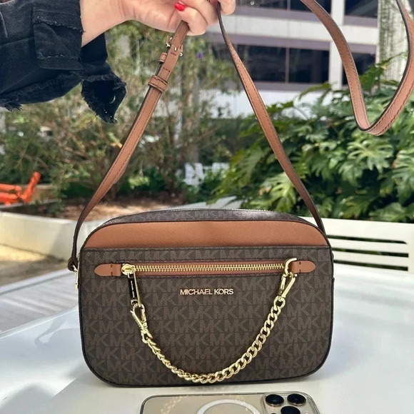 NWT MICHAEL KORS JET SET CROSSBODY BROWN MK BAG - Picture 9 of 10